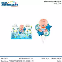 Foto articolo dell\'articolo SET 5 PZ PALLONCINO FOIL BIMBO 45X71 CM CA. PRT368