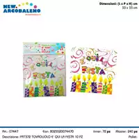 Foto articolo dell\'articolo TOVAGLIOLI E' QUI LA FESTA 33X33 CM PRT372 