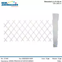 Foto articolo dell\'articolo TRALICCIO IN PVC BIANCO 100X200 CM GRN96 
